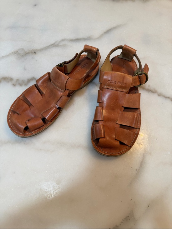 Cole Haan Other - Cole Haan Tan Leather Woven Strap Sandals